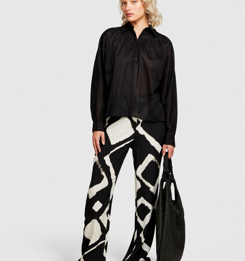 Oversized blouse - women's blouses - Black | Sisley image number 1